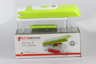 actionware rapido Push de alimentos: cebolla Chopper- cortador de verduras- fruta y queso cortador de verduras y frutas picadora cuchilla de acero inoxidable (incluye 2 accesorios)