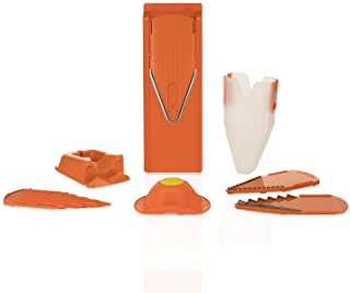 Borner V3 TrendLine Profi Set mandolina Slicer cortadora de Frutas y Verduras con 3 Accesorios y Base de guardado - Naranja