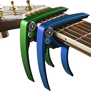 Ceja de la guitarra (- 2 unidades) para las guitarras- ukelele- Banjo- mandolina- Bass - hecho de Metal de aluminio Ultra ligero (1-2 angelsharkseries!) para el 6 y 12 de los instrumentos de cuerda - (de color negro + plata) - accesorios de primera calidad por lo dispuesto en la parte superior de la garantia de por vida de asegurarse de que el objeto- Green + Blue