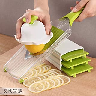 Cortadora de verduras Cortar rodajas de limon en casa multifuncional cortar naranjas-verde mandolina de cocina Mandolina