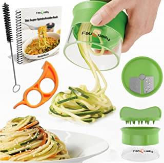 FabQuality Premium Espiralizador vegetal ESPECIAL VERANO Veggetti espiral Slicer Paquete completo + BONUS INC