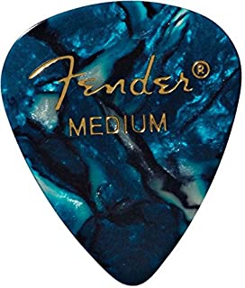 Fender 351 - Puas de celuloide clasicas medianas- 12 unidades- turquesa oceano para guitarra electrica- guitarra acustica- mandolina y bajo