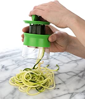 Fit cocina mano held vegetal Spiralizer Plus con eBook – Verde