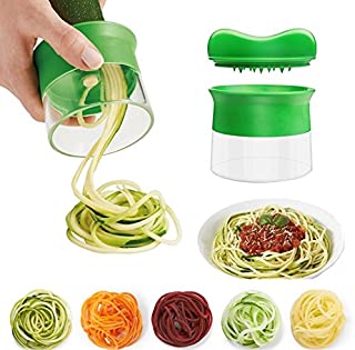 FunRun Cortador en espiral- Cortador de Verduras Frutas en Espiral- manual- para hacer espaguetis de verduras y patatas- cortador de pepinos- rallador de zanahorias- rallador de verduras