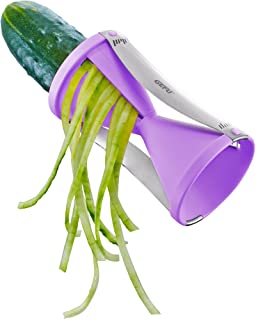 Gefu 89264-Cortador en espiral (cortador de verduras- con recogedor- acero inoxidable-plastico)- color violeta