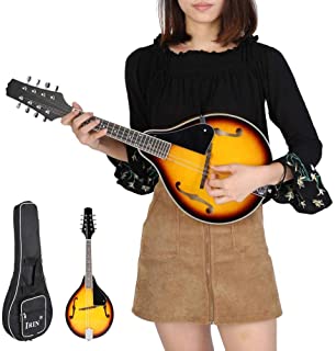 Mandolina Instrumento- mandolina clasica de madera con 8 cuerdas y bolsa de transporte