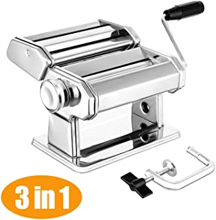 Maquina para hacer pasta de acero inoxidable 304 manual de la maquina de rodillo de pasta para espaguetis frescos y lasana Tagliatelle Fettuccine plata