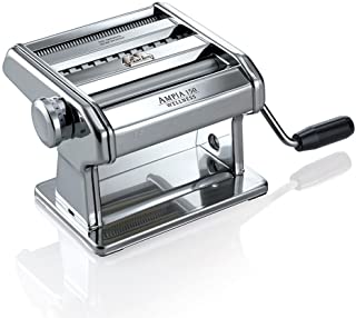 Marcato Ampia 150 Classic Maquina para Pasta Manual con Masa En Hoja- Fettu- Acero Cromado- Plata- 18.8 X 20 X 14 Cm