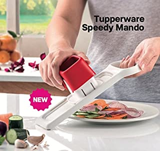 Tupperware Speedy mando cortador de alimentos- una hoja doble velocidad- Slice y almacenar en una sola vez