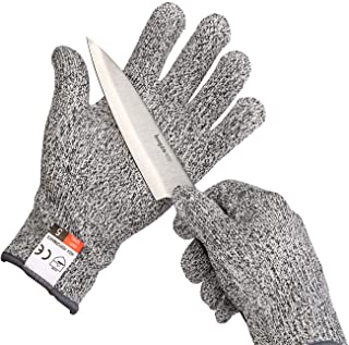 Yizhet 1 Par Guantes Anticorte- Guantes Trabajo Resistentes a Los Cortes Nivel 5 Seguridad Proteccion Guante para Cocina- Trabajo Mecanico y Jardin- (M) (Cut-re gloves-M)