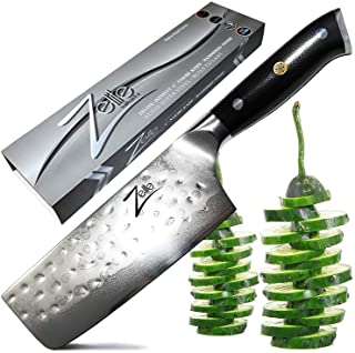 Zelite Infinity Nakiri Chef Knife 6 Pulgadas - Serie Alpha-Royal Japonesa AUS10 Super Steel 67 Layer Damasco - Navaja Afilada- Acabado Martillado Tsuchime